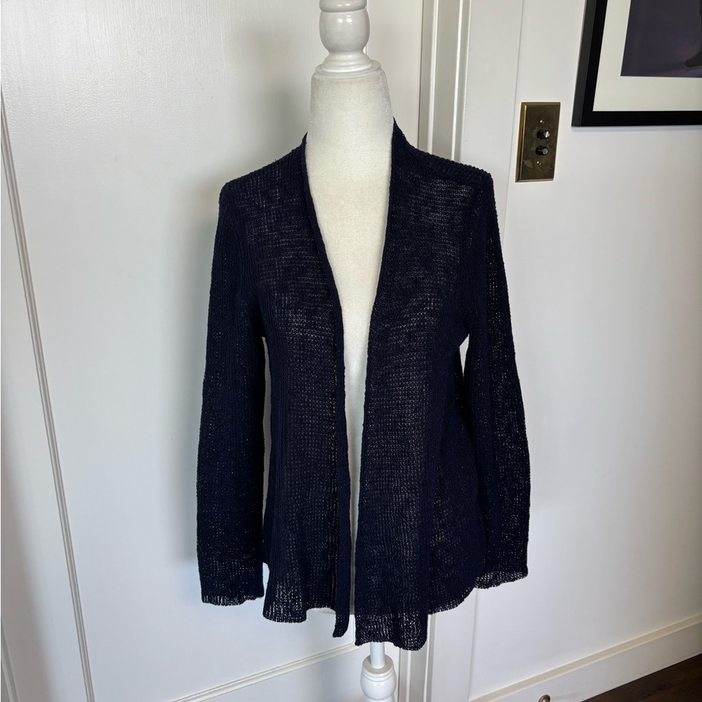 Eileen Fisher Open Front Linen Cardigan Sz M #2